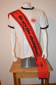 Fanschal 1980er Jahre rot - We are the Champions Rückseite